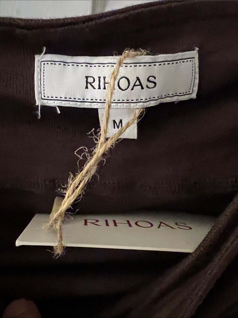 NEW Rihoas Body-con Ruched Coffee Knit Dress Medium - Picture 10 of 10